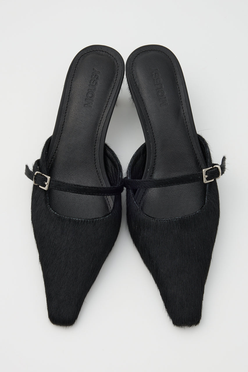 STRAP POINTED MULE Black / M