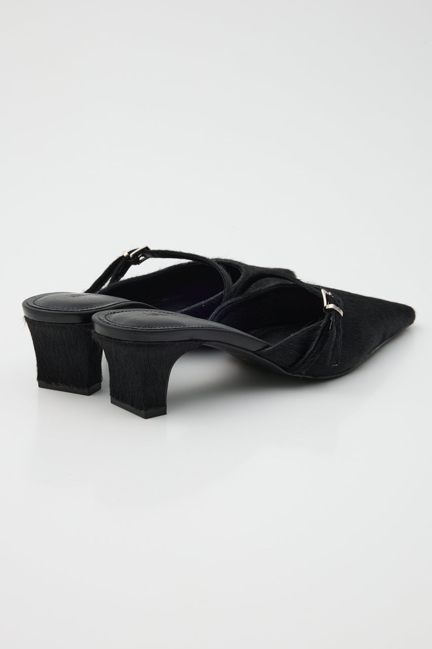 STRAP POINTED MULE Black / M