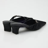 STRAP POINTED MULE Black / M
