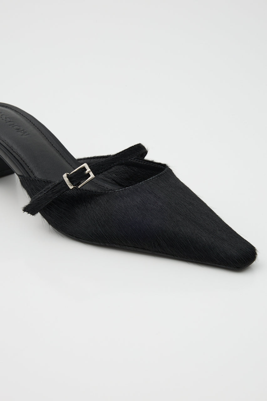 STRAP POINTED MULE Black / M