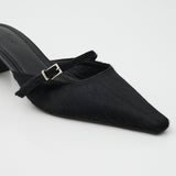 STRAP POINTED MULE Black / M