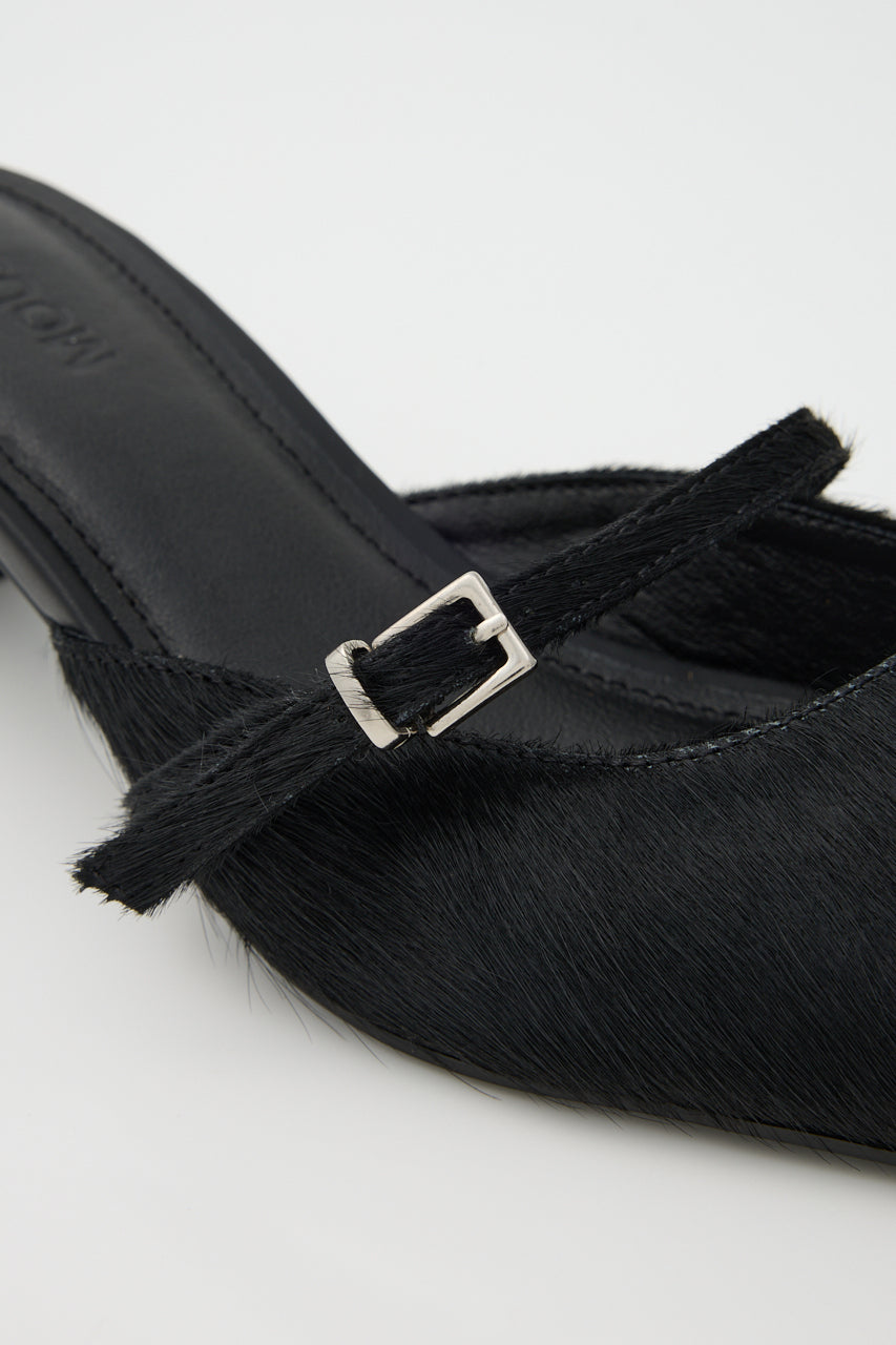 STRAP POINTED MULE Black / M