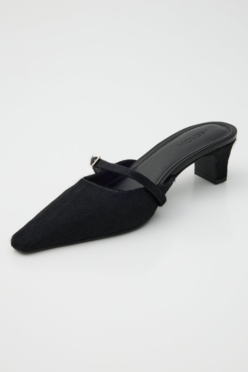 STRAP POINTED MULE Black / M