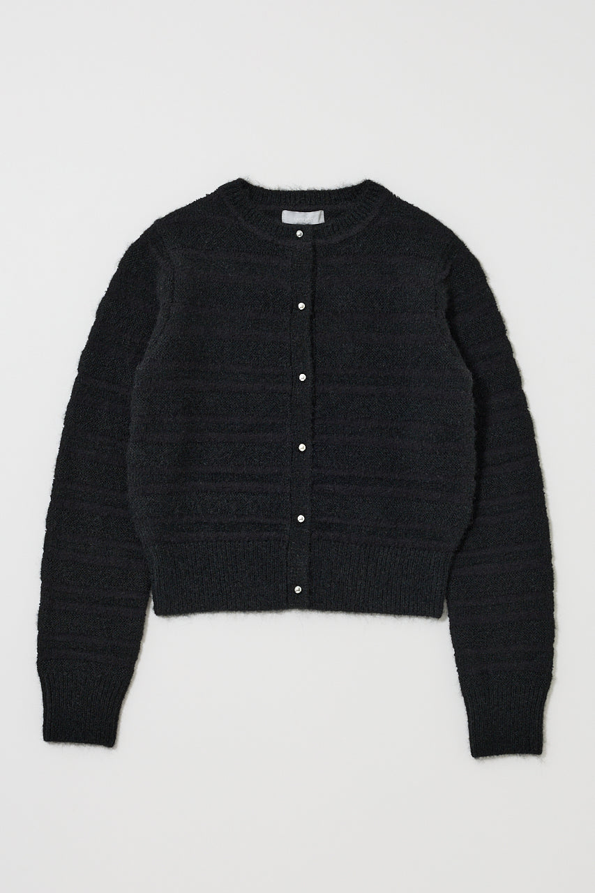 SHADOW STRIPE KNIT CARDIGN Black / Free