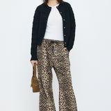 SHADOW STRIPE KNIT CARDIGN Black / Free