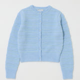 SHADOW STRIPE KNIT CARDIGN Light Blue / Free