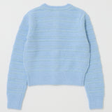 SHADOW STRIPE KNIT CARDIGN Light Blue / Free