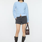SHADOW STRIPE KNIT CARDIGN Light Blue / Free