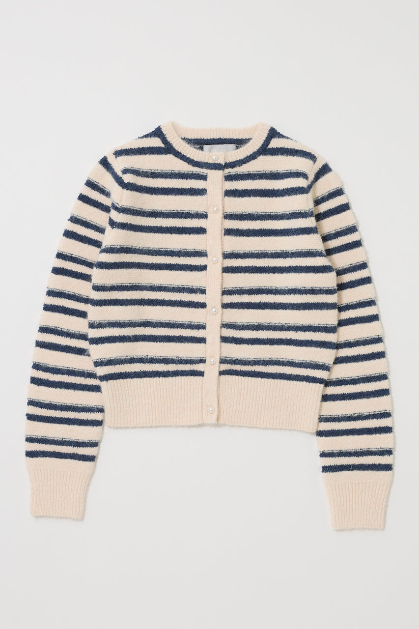 SHADOW STRIPE KNIT CARDIGN Multi White / Free