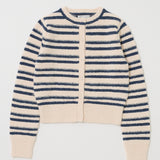SHADOW STRIPE KNIT CARDIGN Multi White / Free