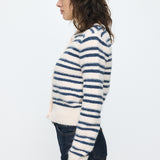 SHADOW STRIPE KNIT CARDIGN Multi White / Free
