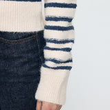 SHADOW STRIPE KNIT CARDIGN Multi White / Free