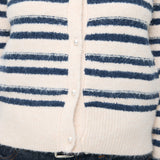SHADOW STRIPE KNIT CARDIGN Multi White / Free