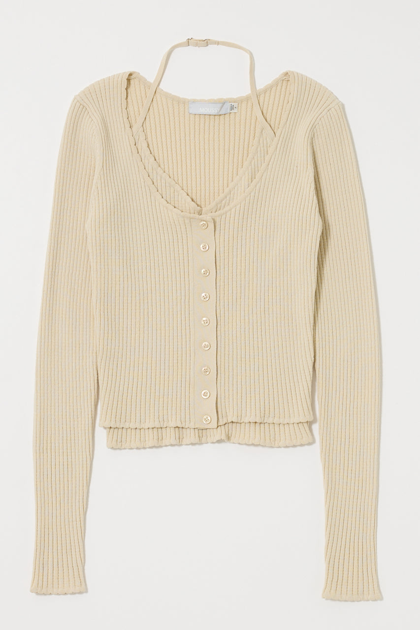 HALTER NECK DOUBLE KNIT TOP Ivory / Free
