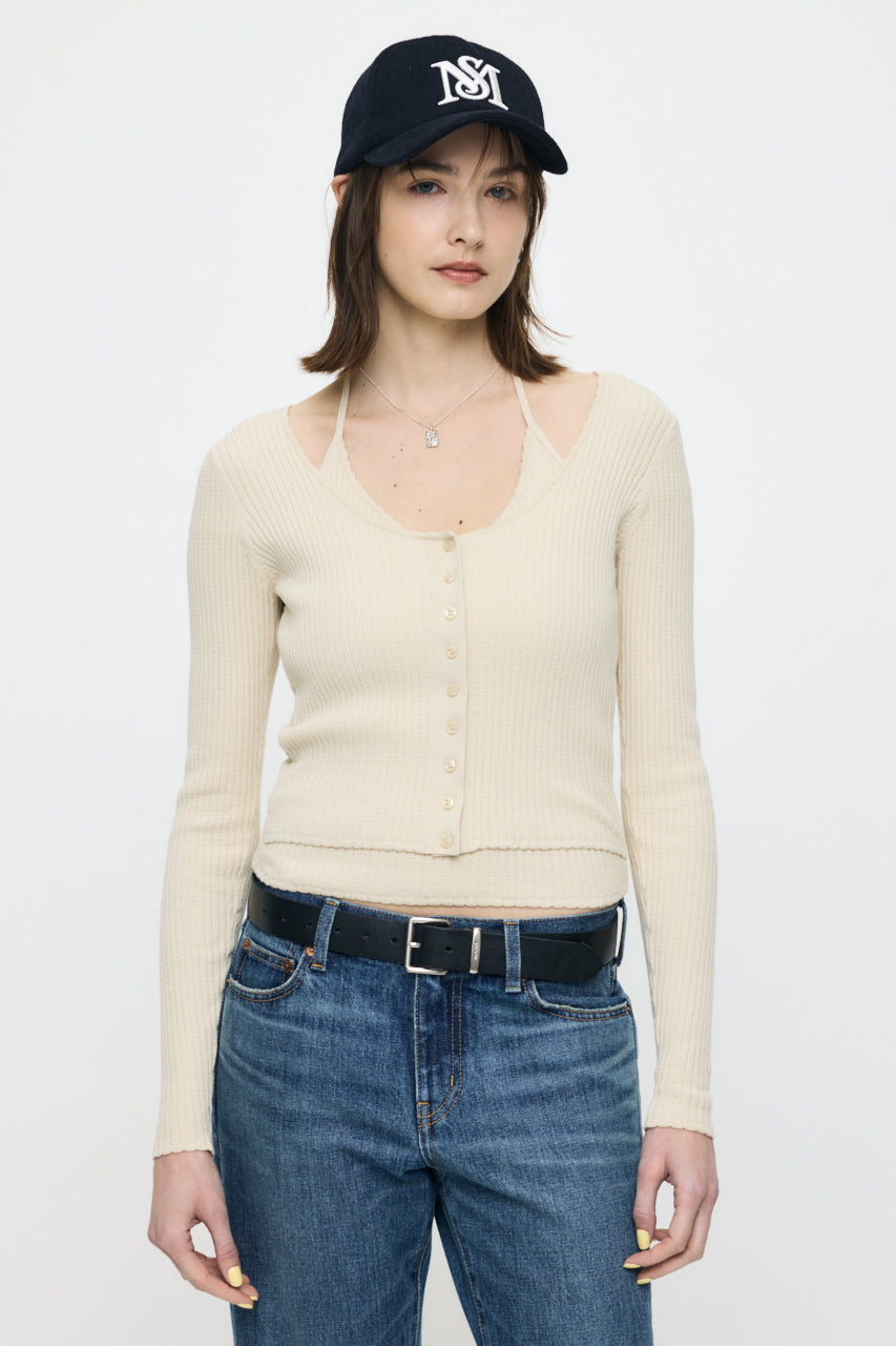 HALTER NECK DOUBLE KNIT TOP Ivory / Free
