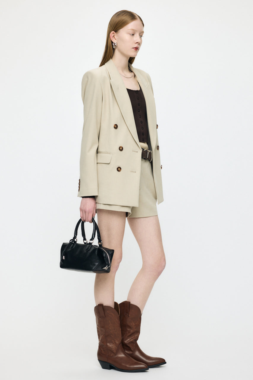 HALTER NECK DOUBLE KNIT TOP Mix Brown / Free