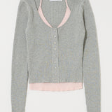 HALTER NECK DOUBLE KNIT TOP Mix Gray / Free