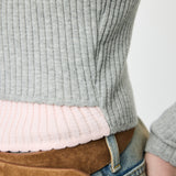 HALTER NECK DOUBLE KNIT TOP Mix Gray / Free
