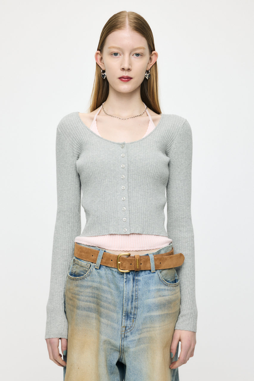 HALTER NECK DOUBLE KNIT TOP Mix Gray / Free