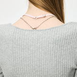 HALTER NECK DOUBLE KNIT TOP Mix Gray / Free