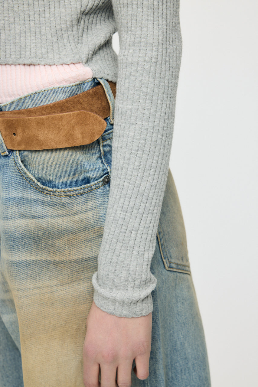 HALTER NECK DOUBLE KNIT TOP Mix Gray / Free