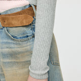 HALTER NECK DOUBLE KNIT TOP Mix Gray / Free