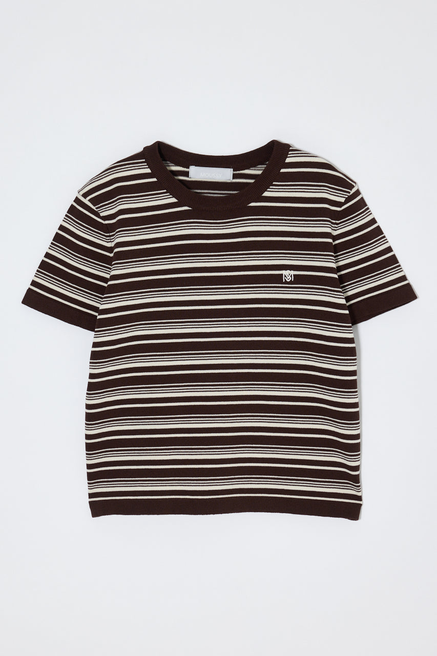 MULTI BORDER BABY TEE Brown / Free