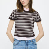 MULTI BORDER BABY TEE Brown / Free