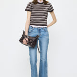 MULTI BORDER BABY TEE Brown / Free
