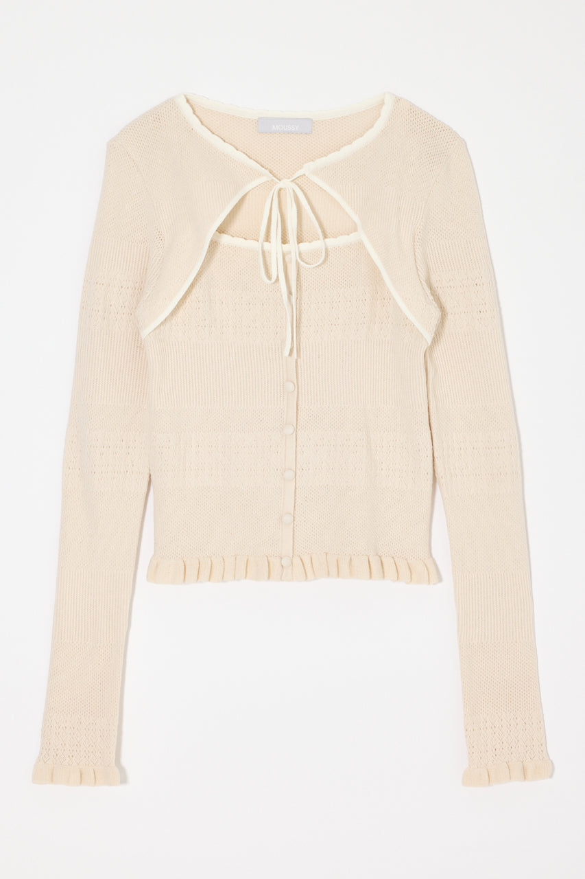 BOW DESIGN LAYERED KNIT Ivory / Free