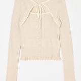 BOW DESIGN LAYERED KNIT Ivory / Free