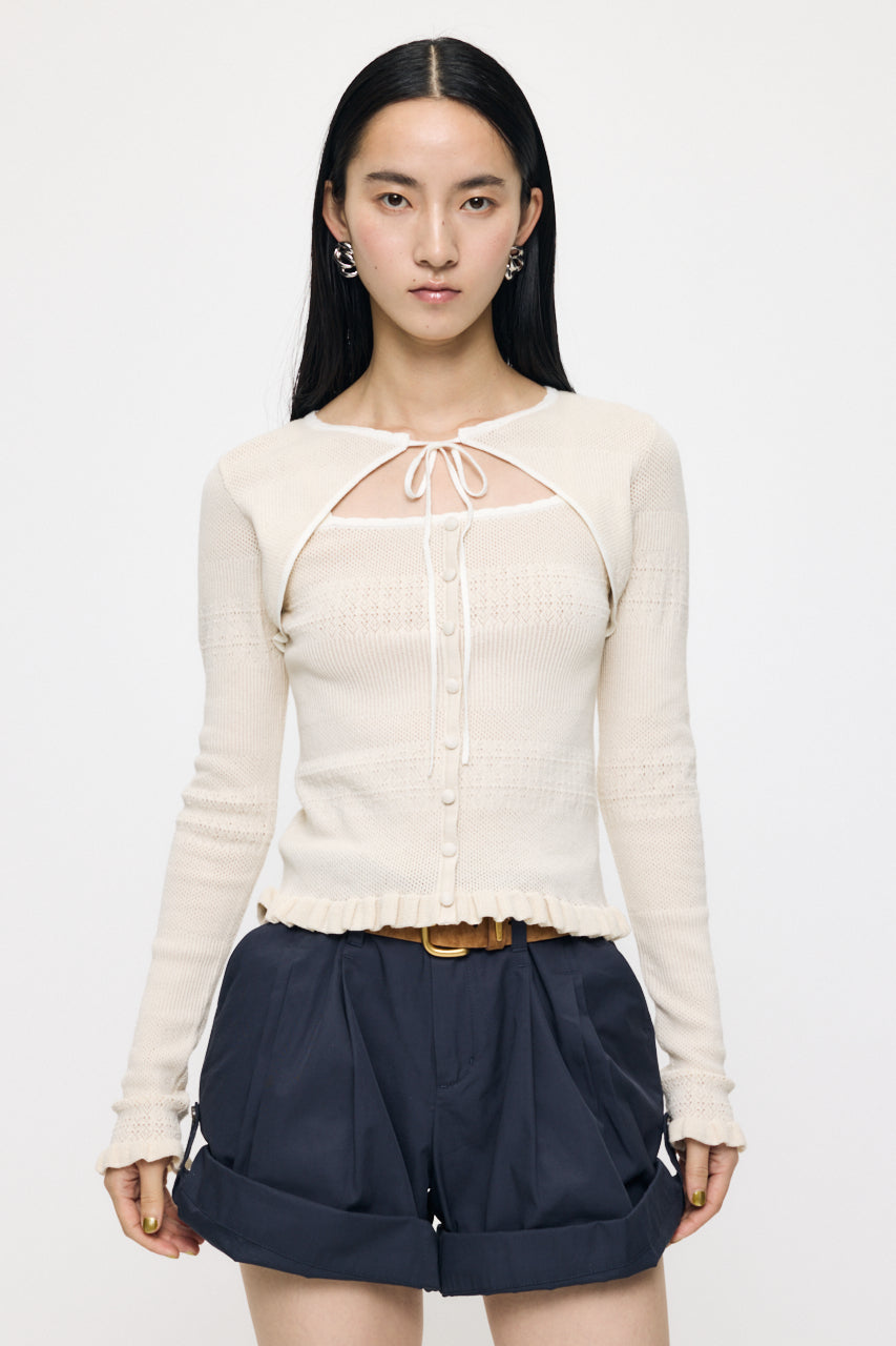 BOW DESIGN LAYERED KNIT Ivory / Free