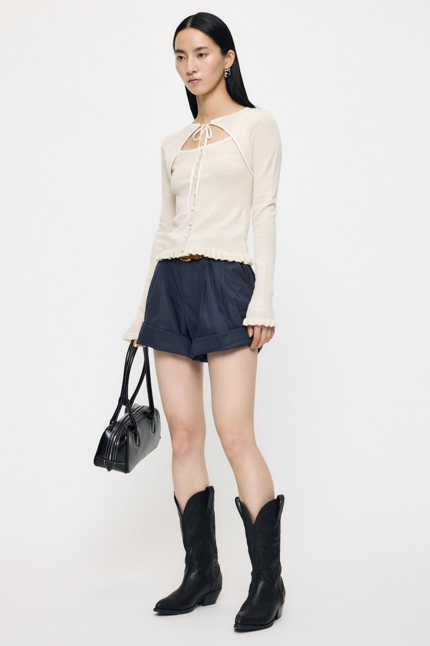 BOW DESIGN LAYERED KNIT Ivory / Free