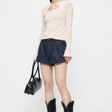BOW DESIGN LAYERED KNIT Ivory / Free