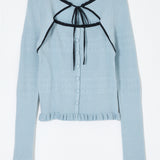 BOW DESIGN LAYERED KNIT Light Blue / Free