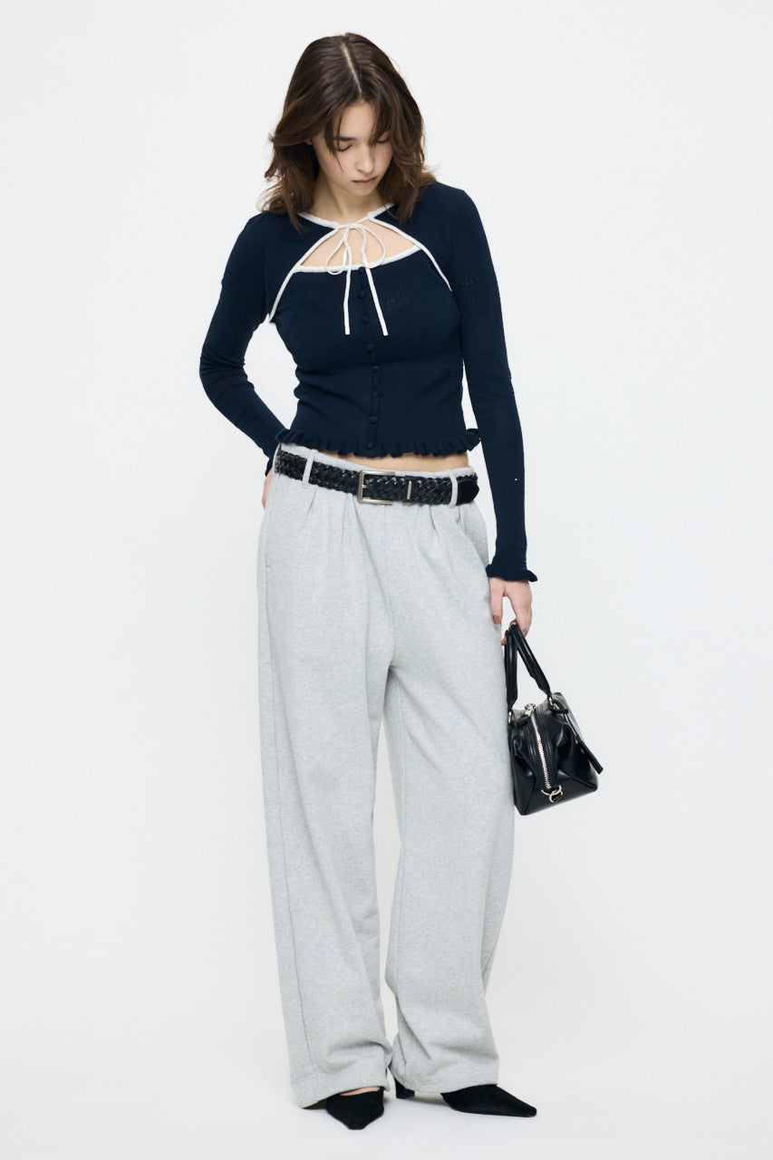 BOW DESIGN LAYERED KNIT Navy / Free