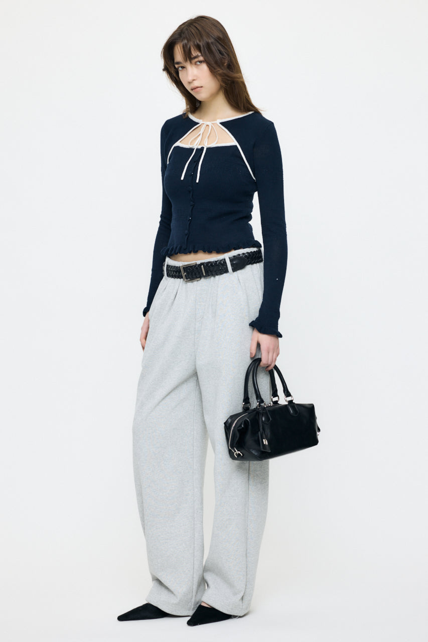 BOW DESIGN LAYERED KNIT Navy / Free