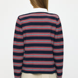 BORDER POLO KNIT TEE Navy / Free