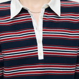 BORDER POLO KNIT TEE Navy / Free