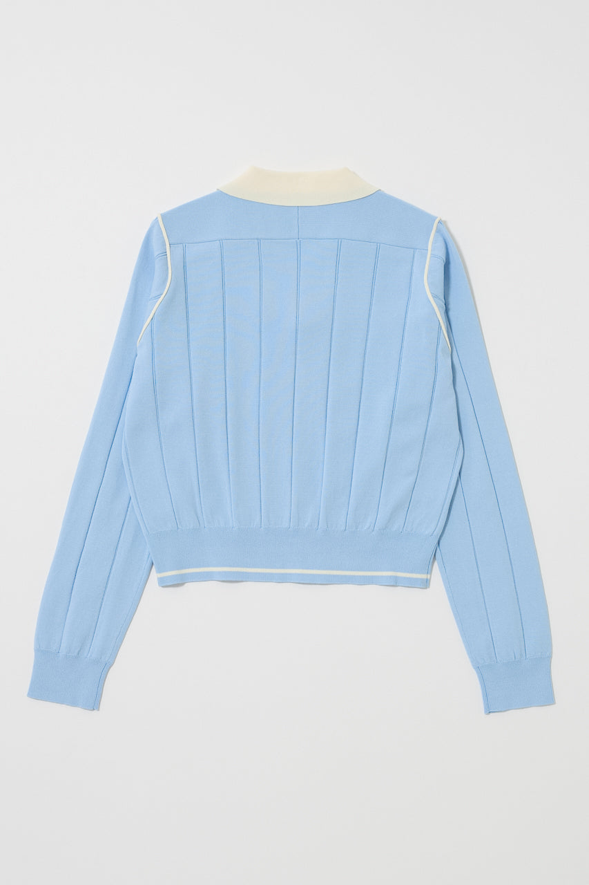 BI COLOR KNIT POLO Light Blue / Free