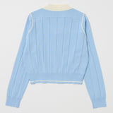 BI COLOR KNIT POLO Light Blue / Free