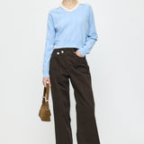 BI COLOR KNIT POLO Light Blue / Free