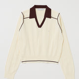 BI COLOR KNIT POLO Off White / Free