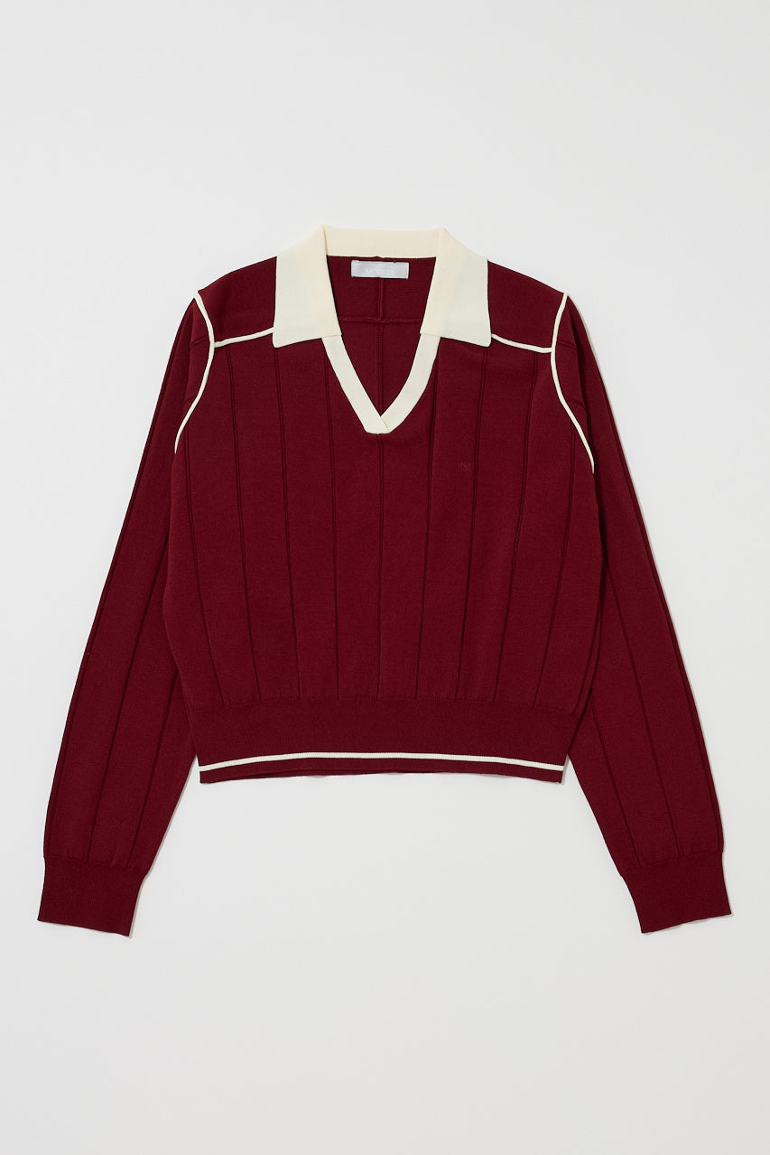 BI COLOR KNIT POLO Red / Free