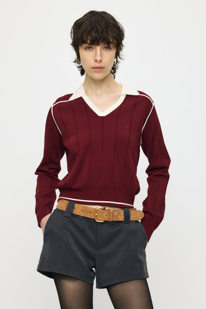 BI COLOR KNIT POLO Red / Free