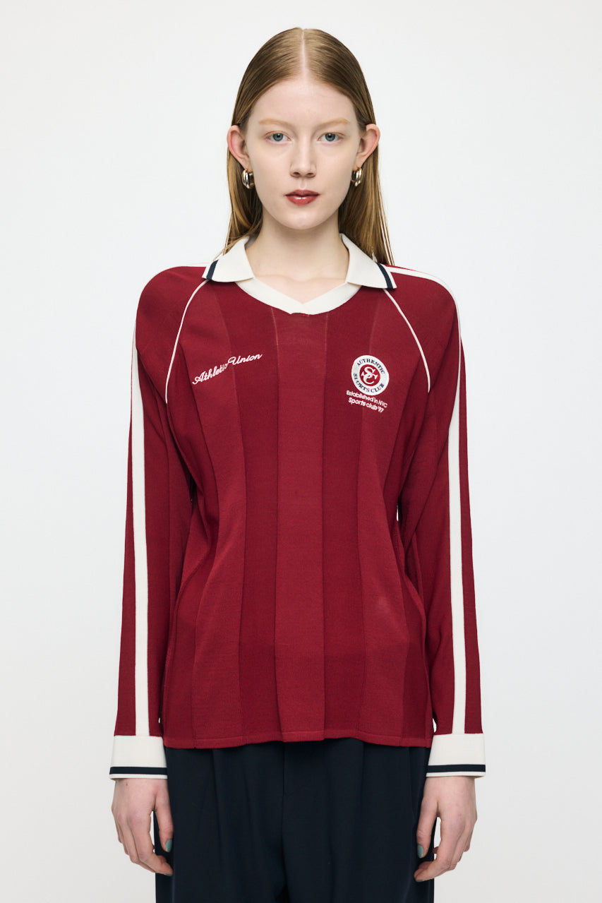KNIT GAME SHIRT - JS Dark Red / Free