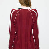 KNIT GAME SHIRT - JS Dark Red / Free