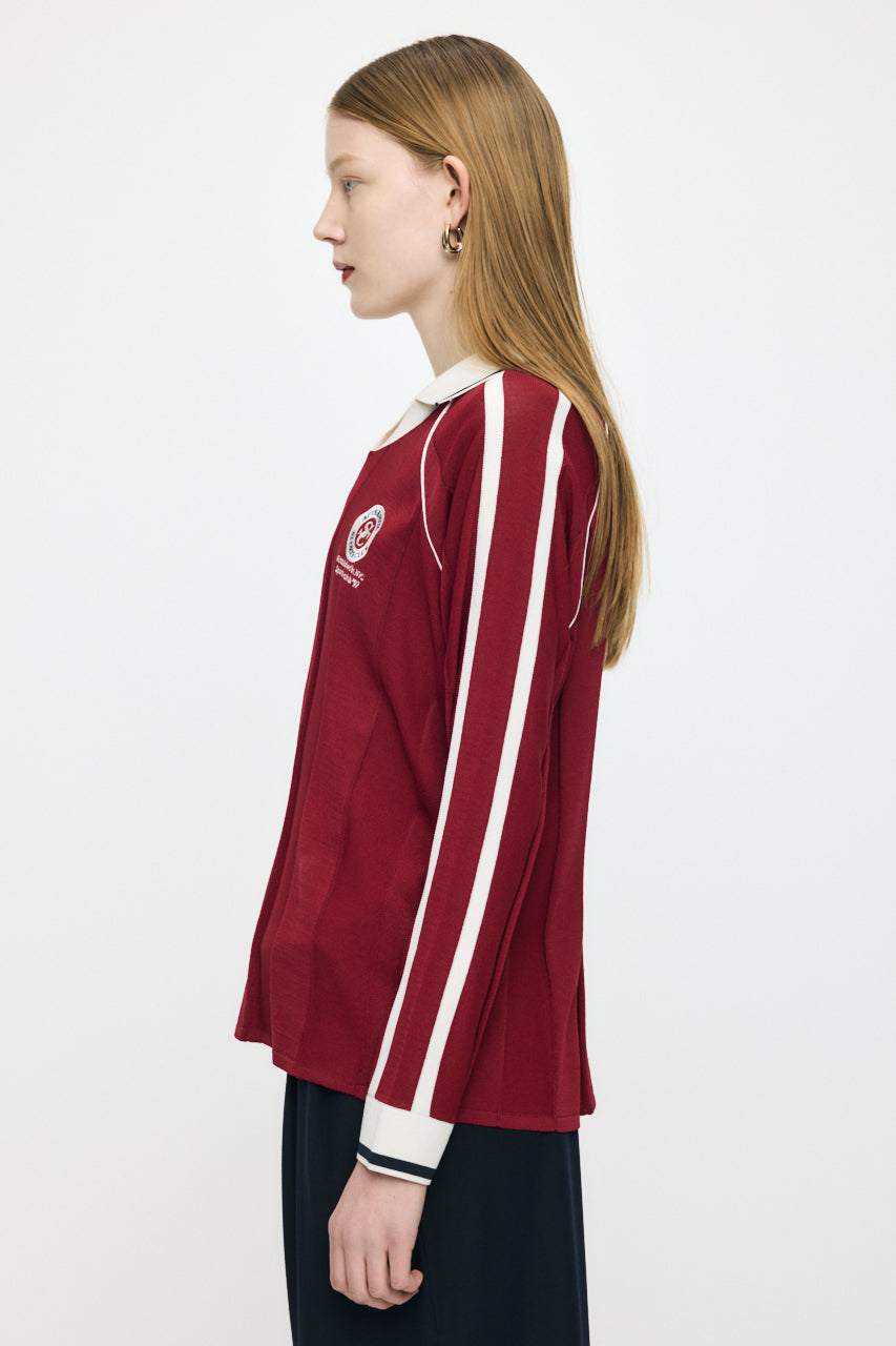 KNIT GAME SHIRT - JS Dark Red / Free