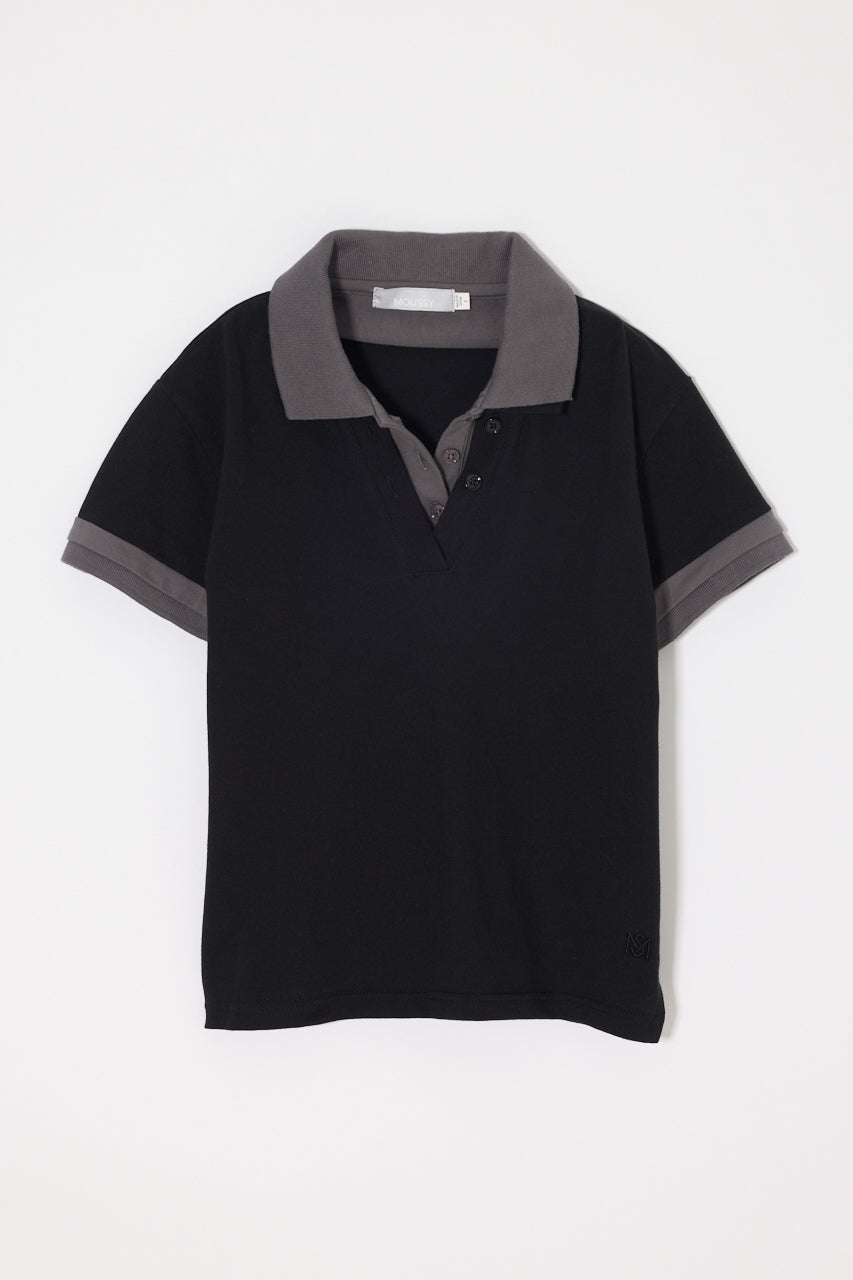 CONTRAST POLO TOP Black / Free