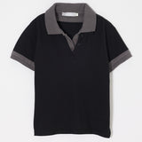 CONTRAST POLO TOP Black / Free
